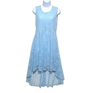 adL Baby Blue Floral Lace Dress XL High Low Cocktail Party Bridesmaid Prom NWT